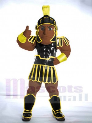 Peau Brune Foncé Chevalier de Troie spartiate Sparty Mascotte Costume Personnes