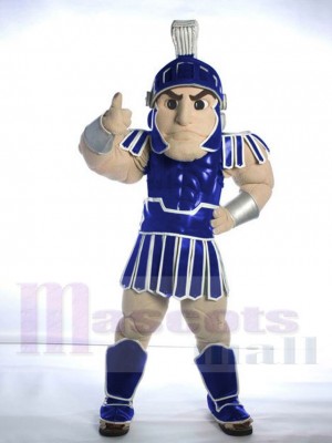 Bleu marin Chevalier de Troie spartiate Sparty Costume de mascotte Gens