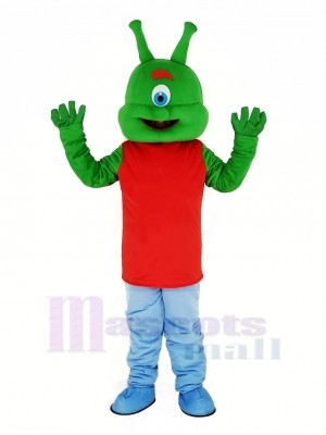 vert Extraterrestre Mascotte Costume Dessin animé