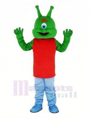 Vert Extraterrestre Mascotte Costume Dessin animé