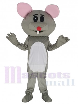 Souris grise mignonne avec nez rouge Costume de mascotte Animal