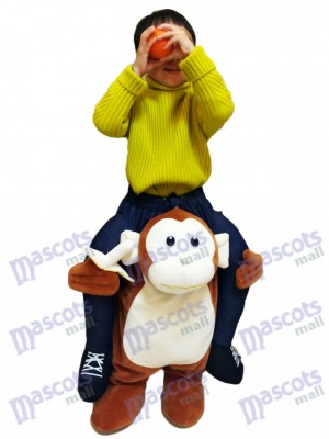 Singe Piggyback Carry Me Ride Singe brun avec un costume de mascotte Banana For Kid