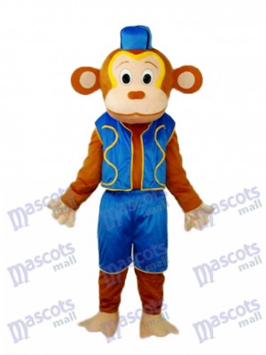 Clown singe en veste bleue Mascotte Costume adulte Animal