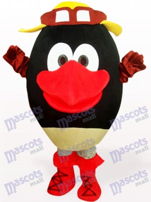 Costume de mascotte adulte en peluche poupée ronde noire