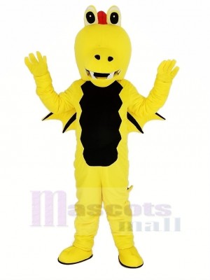 Jaune Épine Dragon Mascotte Adulte Costume