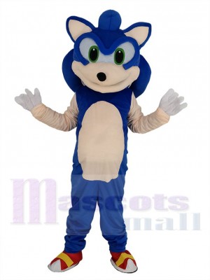 Bleu Sonic Hedgehog Mascotte Costume Animal
