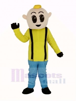 Garçon avec Jaune Chemise Mascotte Costume