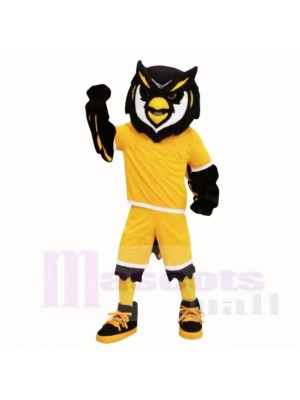 sport Hibou avec Jaune Chemise Mascotte Les costumes Adulte