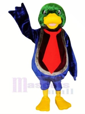 Mignonne canard avec rouge Attacher Mascotte Les costumes Animal