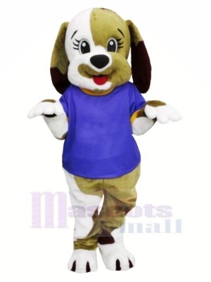 Fromm Chiot Chien avec Bleu T-shirt Mascotte Les costumes Dessin animé