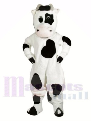 Drôle Noir et blanc Vache Mascotte Les costumes Animal