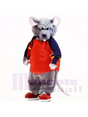 sport Rat avec rouge vêtements Costumes De Mascotte Dessin animé