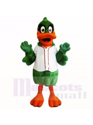 vert canard avec blanc Chemise Costumes De Mascotte Dessin animé