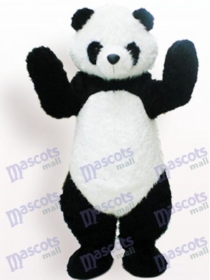Costume drôle de mascotte adulte noir et blanc d'animal de panda