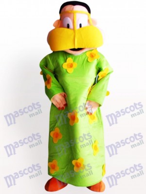 Grosse femme en costume de mascotte adulte de vêtements vert Cartoon