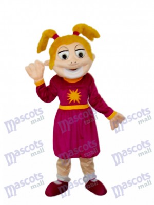 En riant Fille Mascotte Adulte Costume Dessin animé Gens