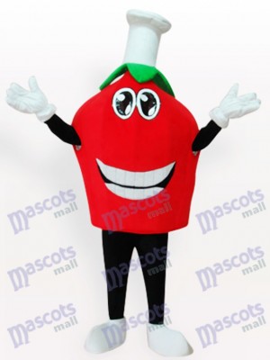 Costume de mascotte de fruits courts aux fraises rouges