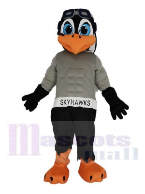 Noir et gris Skyhawk Mascotte Costume