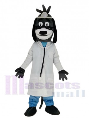 Docteur Chien avec Noir Lunettes Mascotte Costume Animal