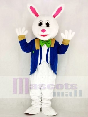 Marrant Pâques lapin avec Bleu Costume Mascotte Costume École