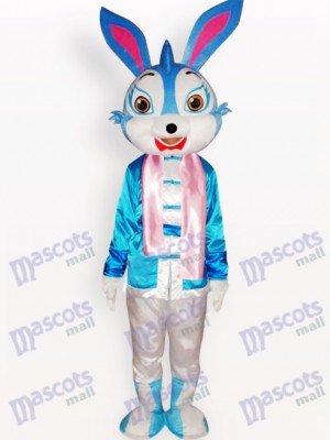 Costume de mascotte adulte de lapin bleu de Pâques