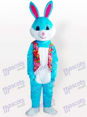 Costume de mascotte adulte de lapin de lapin de Pâques bleu