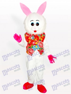 Pâques adorable lapin de Pâques en costume de mascotte florale adulte mascotte