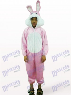 Costume de mascotte animale de lapin rose ouvert de Pâques de Pâques