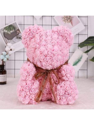 Rose rose pâle Ours en peluche Fleur Ours Meilleur cadeau pour la fête des mères, la Saint-Valentin, les anniversaires, les mariages et les anniversaires