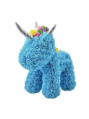 Bleu Licorne Rose Fleur Licorne Meilleur cadeau pour la fête des mères, la Saint-Valentin, les anniversaires, les mariages et les anniversaires