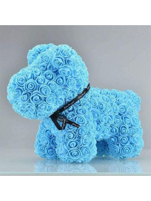 Bleu Rose Chiot Chien Fleur Chiot Chien Meilleur cadeau pour la fête des mères, la Saint-Valentin, les anniversaires, les mariages et les anniversaires