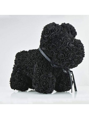 Noir Rose Chiot Chien Fleur Chiot Chien Meilleur cadeau pour la fête des mères, la Saint-Valentin, les anniversaires, les mariages et les anniversaires