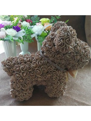 marron Rose Chiot Chien Fleur Chiot Chien Meilleur cadeau pour la fête des mères, la Saint-Valentin, les anniversaires, les mariages et les anniversaires