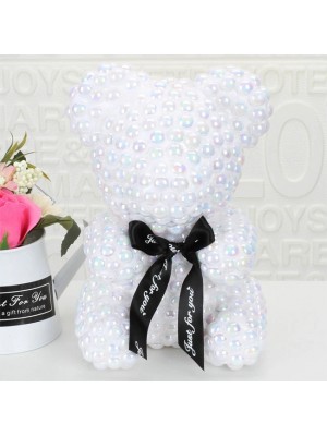 Exclusive  White Pearl  Rose Teddy Bear  Best Gift  for Mother's Day, Valentine's Day, Anniversary, Weddings and Birthday