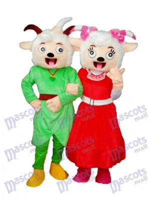 Rire Bouche Chèvre Agréable & Beauté Mascotte de Mouton Adulte Costume Animal