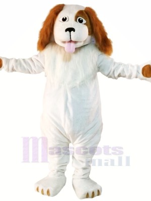 blanc sorcier Chien Mascotte Les costumes Dessin animé