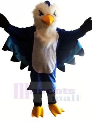 Féroce Bleu Aigle Mascotte Les costumes Dessin animé