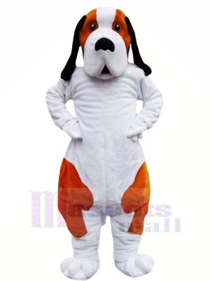 marron et blanc Bernard Chien Mascotte Les costumes Animal