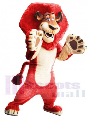 Alex rouge le lion Mascotte Costume Animal