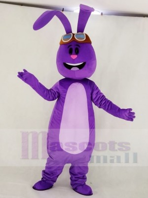 Violet lapin avec Longue Oreilles Mascotte Costume École