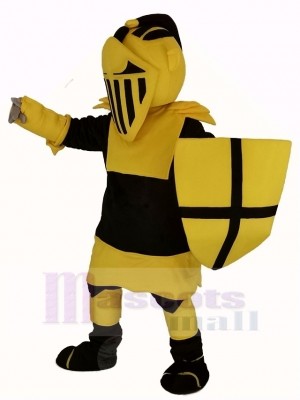 Noir et Jaune Chevalier Mascotte Costume Personnes