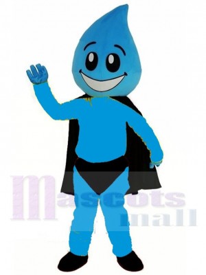 Superman Goutte d'Eau Bleue Mascotte Costume Pour les têtes de mascotte adultes