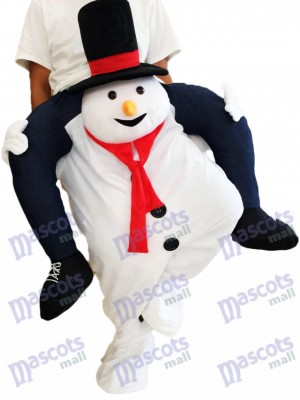 Costume de mascotte Snowman Piggyback Snowman Carry Me Ride