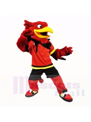 sport Gryphon avec rouge Chemise Costumes De Mascotte Dessin animé