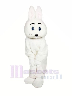 Blanc Géant lapin Mascotte Les costumes Dessin animé