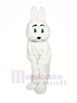 blanc Géant lapin Mascotte Les costumes Dessin animé