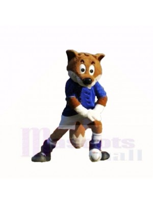 Bleu Football Renard Costumes De Mascotte Dessin animé