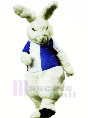 Féroce blanc lapin Mascotte Les costumes Dessin animé