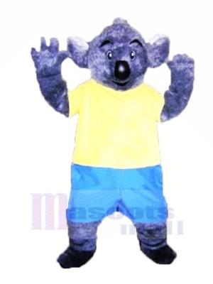 Velu Koala avec Jaune T-shirt Mascotte Les costumes Adulte