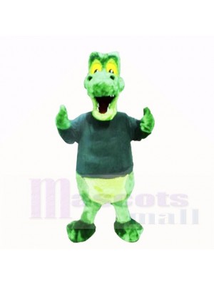 vert Alligator avec Noir Chemise Costumes De Mascotte École